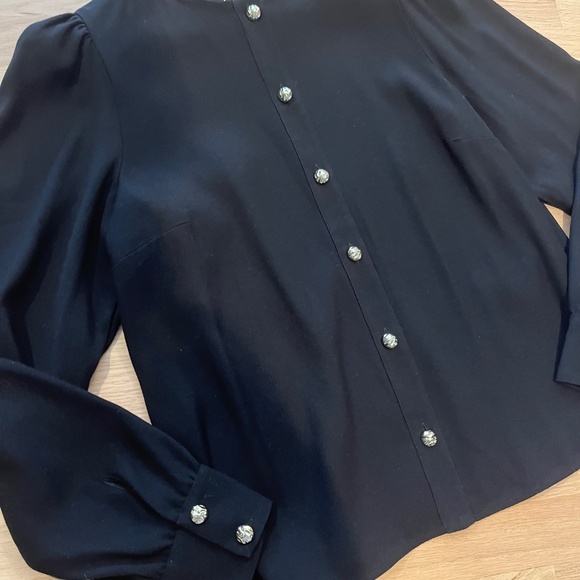 Sezane Romine Shirt Black - Size 10 - Picture 8 of 9